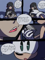 Size: 1302x1736 | Tagged: safe, artist:kurobart64, artist:superguy551, sonic the hedgehog, comic:birthday comic (superguy551), 2025, collaboration, comic, crossover, crossover shipping, duo, ellen joe, english text, female, gift, giving object, holding something, male, mouth open, shipping, speech bubble, straight, zenless zone zero
