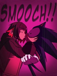 Size: 1302x1736 | Tagged: safe, artist:kurobart64, artist:superguy551, sonic the hedgehog, human, comic:birthday comic (superguy551), 2025, collaboration, comic, crossover, crossover shipping, duo, ellen joe, english text, eyes closed, female, hands on another's face, kiss, male, shipping, standing, straight, zenless zone zero