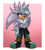 Size: 658x728 | Tagged: safe, artist:prismaticfangz, silver the hedgehog, hedgehog, 2026, alternate outfit, bare chest, belt, boots, chest fluff, clothes, eyeshadow, frown, gloves, hand on hip, lidded eyes, male, mouth open, neck fluff, pants, signature, solo, standing, stomach fluff, sweat, sweatdrop, tired, wiping face