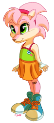 Size: 347x782 | Tagged: safe, artist:c-puff, amy rose, hedgehog, clothes, female, skirt, younger