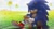 Size: 1280x692 | Tagged: safe, artist:zen, sonic the hedgehog, hedgehog, 2019, barefoot, daytime, fangs, fetish, field, flower, foot fetish, gloves, grass, grass field, holding something, lidded eyes, lineless, looking at something, mouth open, open smile, outdoors, palm tree, ring, shoes, sitting, smile, socks, solo, sunflower, treads, tree