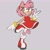 Size: 2048x2048 | Tagged: safe, artist:_roxydraws, amy rose, hedgehog, 2026, amybetes, boots, clenched teeth, clothes, cute, dress, eye clipping through hair, eyelashes, female, flat colors, grey background, looking back, looking offscreen, simple background, smile, socks, solo, standing, standing on one leg, v sign