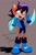 Size: 1244x1908 | Tagged: safe, artist:superguy551, sally acorn, chipmunk, 2023, alternate version, female, grey background, looking at viewer, mouth open, pose, sally's ringblader outfit, simple background, smile, solo, standing