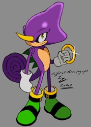Size: 708x988 | Tagged: safe, artist:superguy551, 2023, grey background, holding something, redesign, ring, signature, simple background, solo, standing