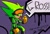 Size: 2200x1500 | Tagged: safe, artist:superguy551, oc, oc:passion the tenrec, tenrec, 2023, disgust, english text, female, goggles, goggles on head, looking at viewer, oc only, one eye closed, purple background, simple background, sitting, solo, speech bubble, tongue out