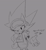 Size: 3400x3700 | Tagged: safe, artist:superguy551, oc, oc:passion the tenrec, tenrec, 2023, female, goggles, goggles on head, grey background, greyscale, looking at viewer, monochrome, mouth open, oc only, simple background, sketch, solo, standing
