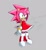 Size: 3700x4000 | Tagged: safe, artist:superguy551, amy rose, 2023, amy's halterneck dress, classic amy, classic sonic (universe), clothes, dress, female, fusion, fusion:amy, grey background, simple background, smile, solo, standing
