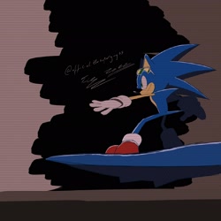 Size: 2048x2048 | Tagged: safe, artist:superguy551, sonic the hedgehog, 2022, extreme gear, male, redraw, smile, solo, sonic riders, standing