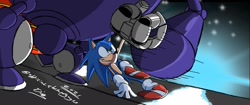 Size: 1200x504 | Tagged: safe, artist:superguy551, sonic the hedgehog, sonic unleashed, 2021, male, redraw, robot, solo