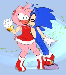 Size: 3604x4096 | Tagged: safe, artist:flameeliwood, amy rose, sonic the hedgehog, amy x sonic, shipping