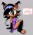 Size: 988x1051 | Tagged: safe, artist:adriwindgb, nicole the hololynx, female, grey background, hololynx, looking at viewer, outline, simple background, sitting, smile, smiling at viewer, solo, text, white outline