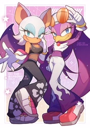 Size: 2171x3070 | Tagged: safe, artist:miviy19, rouge the bat, wave the swallow