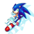Size: 1452x1452 | Tagged: safe, artist:chaosfetti, sonic the hedgehog, hedgehog, 2026, echo background, looking at viewer, male, simple background, smile, solo, tongue out, v sign, white background, wink