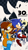 Size: 2198x3871 | Tagged: safe, artist:thecosmic2006hot, nicole the handheld, robotnik, sally acorn, sonic the hedgehog, chipmunk, hedgehog, 2023, abstract background, alternate version, anniversary, archie sonic the hedgehog, artist signature, backpack, building, duo, english text, female, holding something, male, ring, sally x sonic, sally's vest and boots, shipping, smile, sonic satam, straight