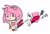 Size: 1000x688 | Tagged: safe, artist:marimo838, amy rose, amy's halterneck dress, clothes, dress, holding something, korean text, simple background, smile, solo, white background