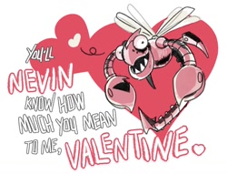 Size: 902x690 | Tagged: safe, artist:thomas_rsvd, 2023, badnik, english text, heart, mouth open, nevin, robot, simple background, solo, valentine's day, valentine's day card, white background