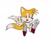 Size: 1064x851 | Tagged: safe, artist:thomas_rsvd, miles "tails" prower, fox, 2022, classic sonic (universe), classic tails, looking at viewer, male, mouth open, simple background, smile, solo, v sign, white background