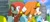 Size: 2486x1073 | Tagged: safe, artist:thomas_rsvd, knuckles the echidna, tikal, chao, echidna, 31 days sonic, sonic adventure, 2022, daytime, female, frown, group, looking at them, looking offscreen, male, mouth open, neutral chao, outdoors
