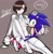 Size: 1577x1620 | Tagged: safe, artist:superguy551, sonic the hedgehog, human, 2026, brown background, crossover, crossover shipping, duo, evie (stellar blade), female, grey background, grin, hair over one eye, looking at viewer, male, shipping, simple background, sitting, sitting on lap, sitting on them, smile, smiling at viewer, stellar blade, straight, thumbs up