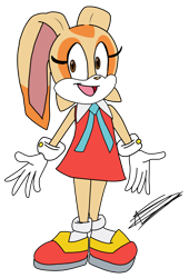 Size: 1744x2562 | Tagged: safe, artist:aso-designer, cream the rabbit, rabbit, clothes, cream's dress, dress, female
