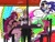 Size: 2048x1566 | Tagged: safe, artist:soop215, amy rose, sonic the hedgehog, human, 2026, abstract background, alice thymefield, chair, crossover, crossover shipping, cup, ellen joe, english text, eyes closed, female, holding something, humanoid, implied shipping, implied sonamy, implied straight, kiss, kiss on cheek, looking at them, male, mouth open, mug, shipping, sitting, smile, speech bubble, straight, table, trio, yuzuha ukinami, zenless zone zero