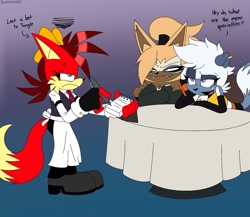 Size: 2048x1781 | Tagged: safe, artist:fartist2020, fiona fox, tangle the lemur, whisper the wolf