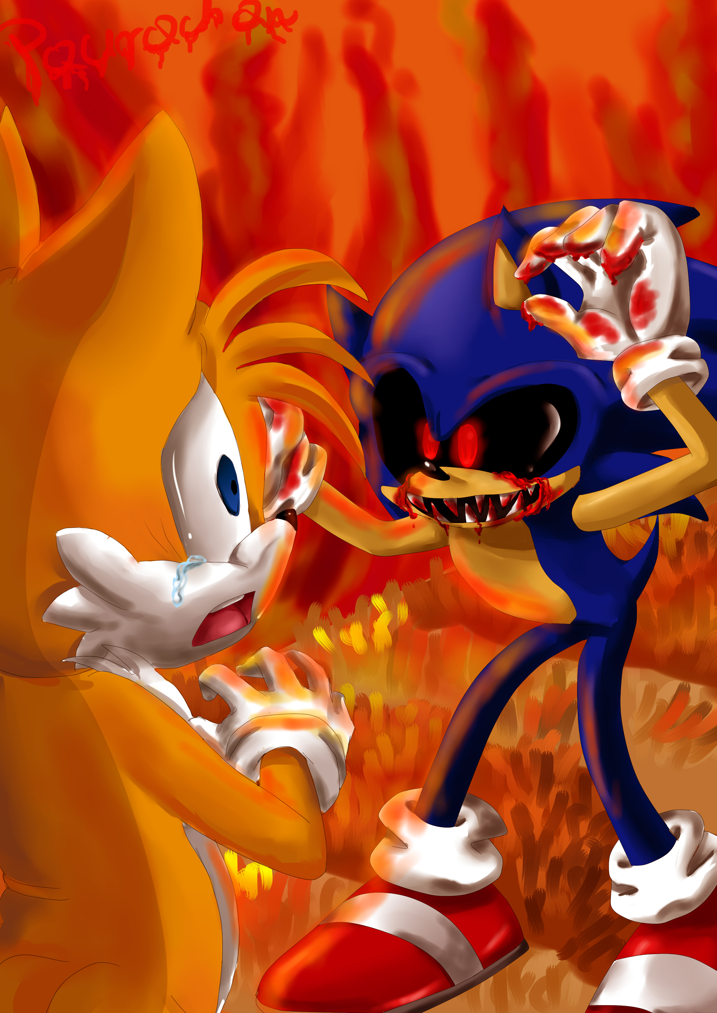 Sonic.exe end tails.exe (my version ╥﹏╥ ) Paint - Illustrations