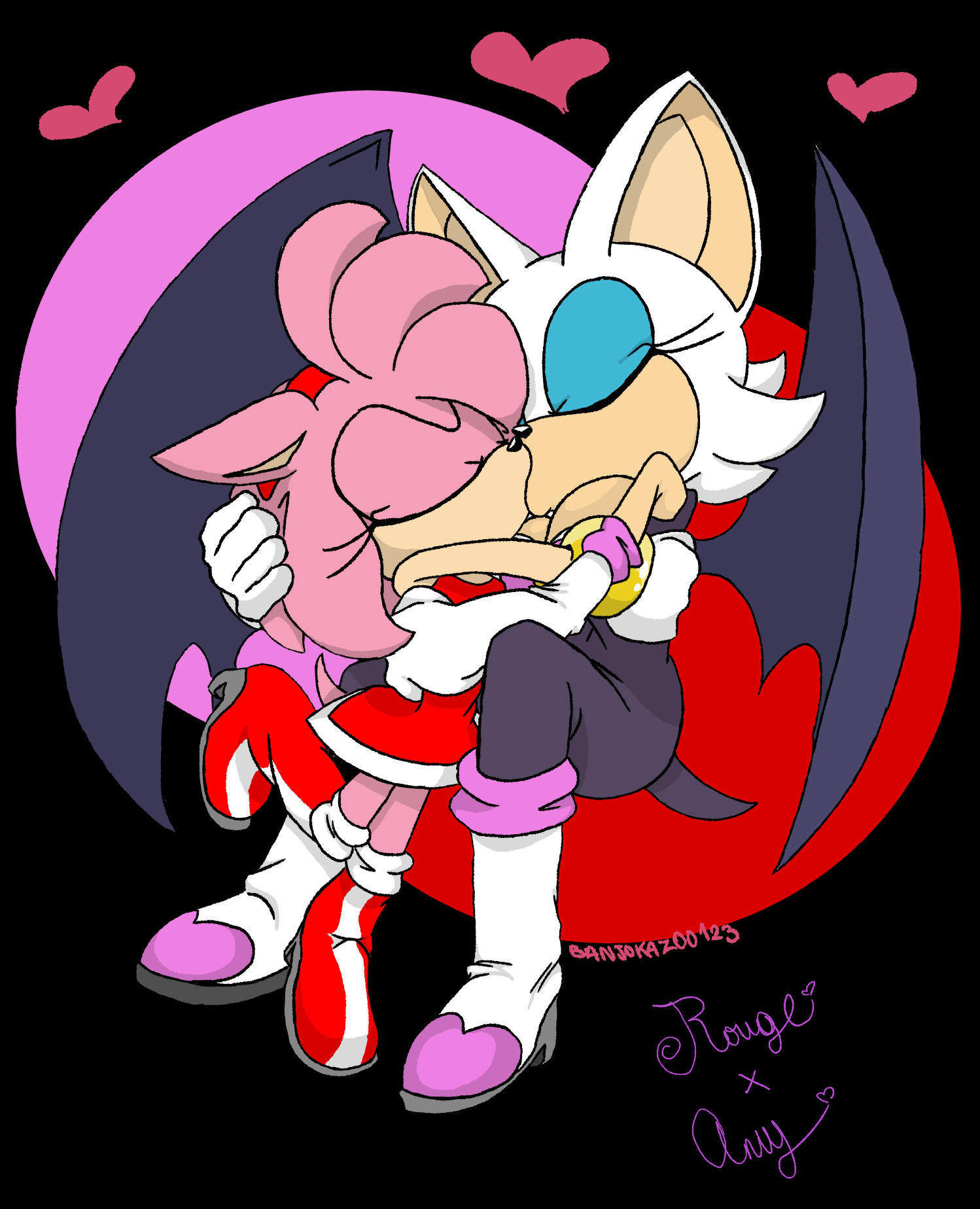 Amy and rouge kissing