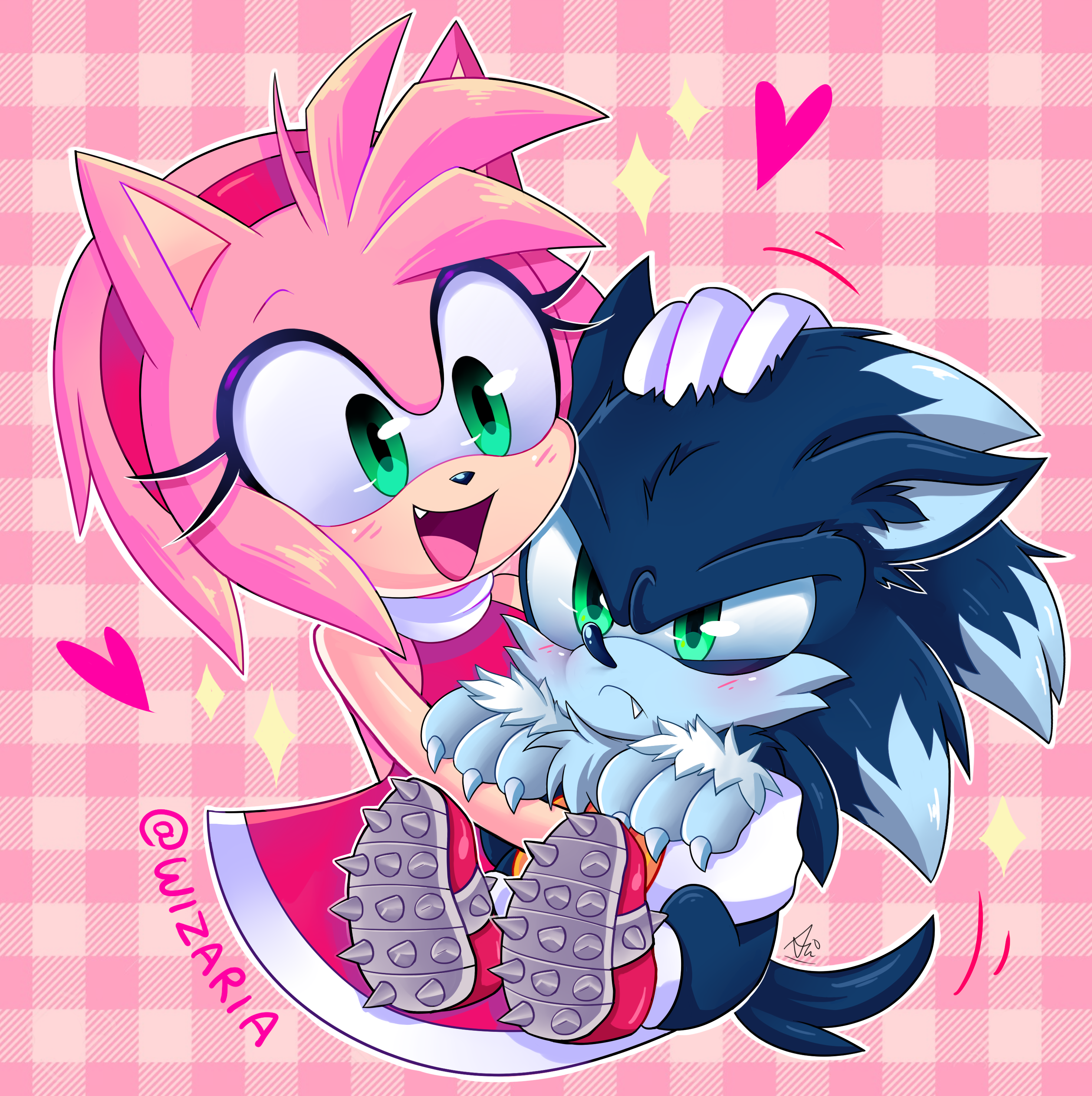 71697 - safe, artist:wizaria, amy rose (sonic), sonic the hedgehog (sonic),  hedgehog, mammal, sega, sonic the hedgehog (series), 2021, angry, comic,  cross-popping veins, dialogue, duo, female, funny, male, male/female,  phone, quills, rage