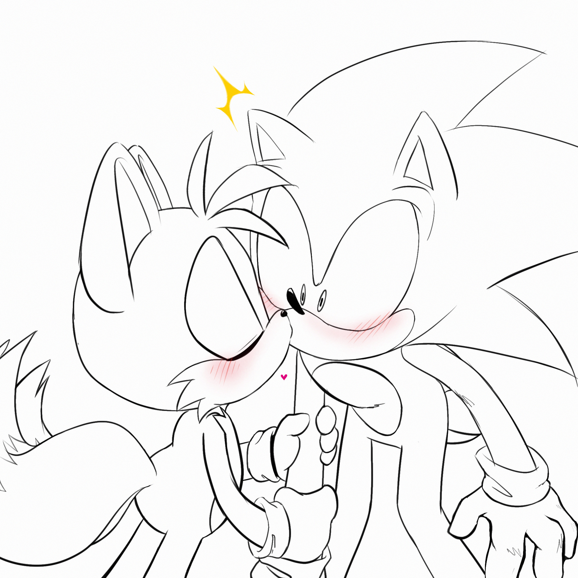 rouge and tails kiss