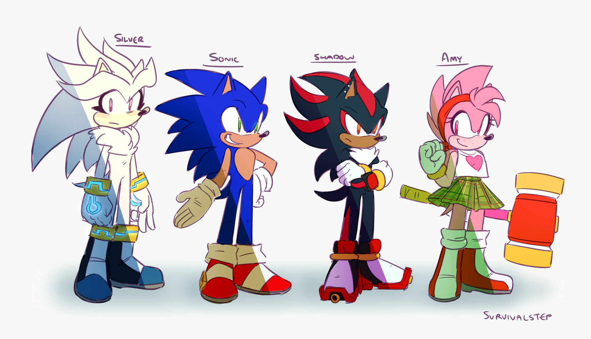 44372 - safe, artist:sirinathehedgehog, amy rose (sonic), shadow the  hedgehog (sonic), sonia the hedgehog (sonic), sonic the hedgehog (sonic),  anthro, sega, sonic the hedgehog (series), sonic underground, 2020,  cross-popping veins, female, green