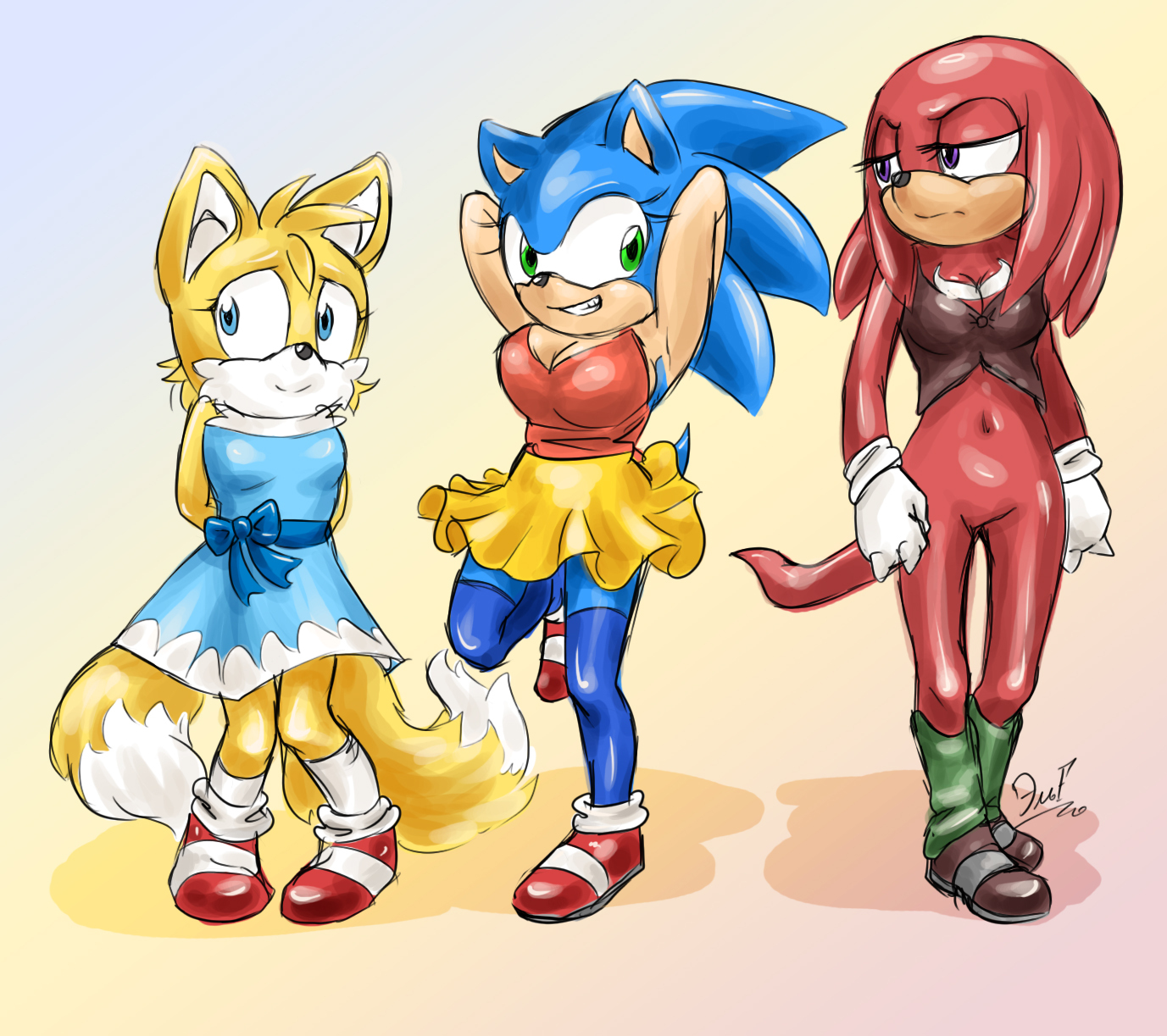 8229 Safe Artistkrazyelf Knuckles The Echidna Miles Tails Prower Sonic The Hedgehog