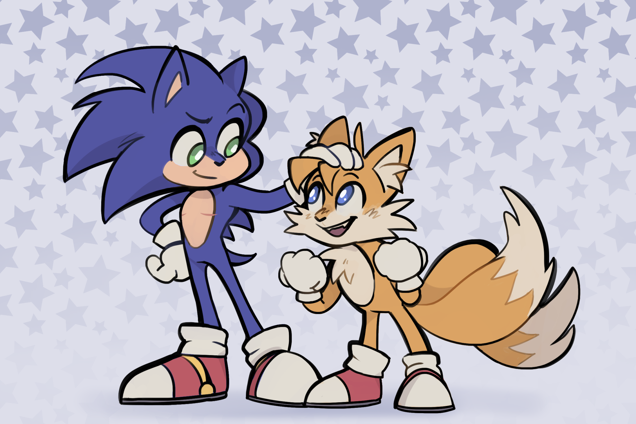 236448 - safe, artist:superkirbylover1, miles tails prower (sonic), sonic  the hedgehog (sonic), canine, fox, hedgehog, mammal, anthro, plantigrade  anthro, sega, sonic the hedgehog (series), ball, duo, green background,  multiple tails, pixel art