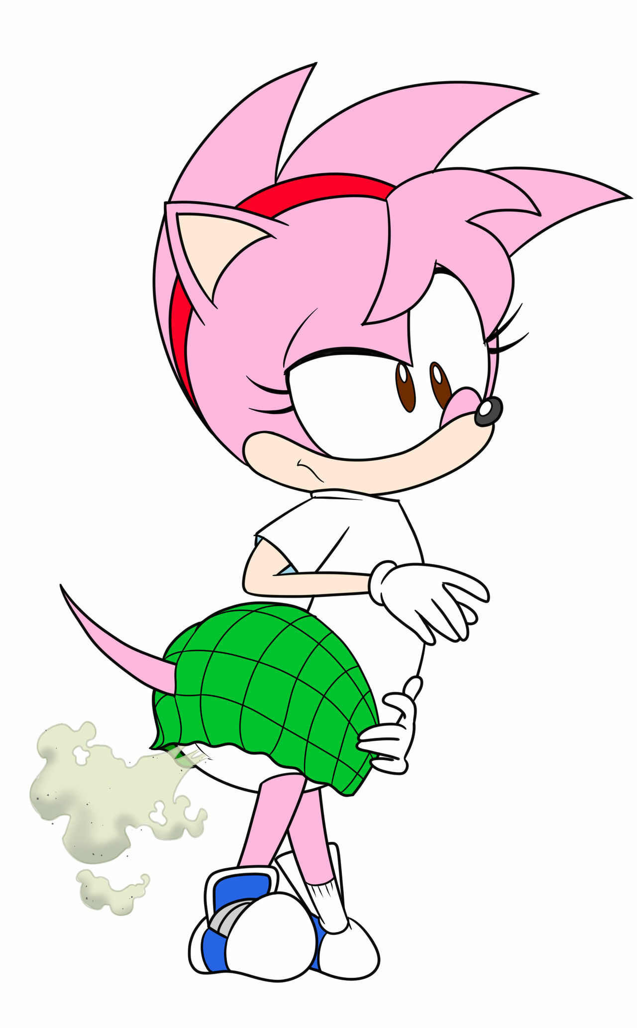 18046 questionable, amy rose, big butt, flatulence, fleetway