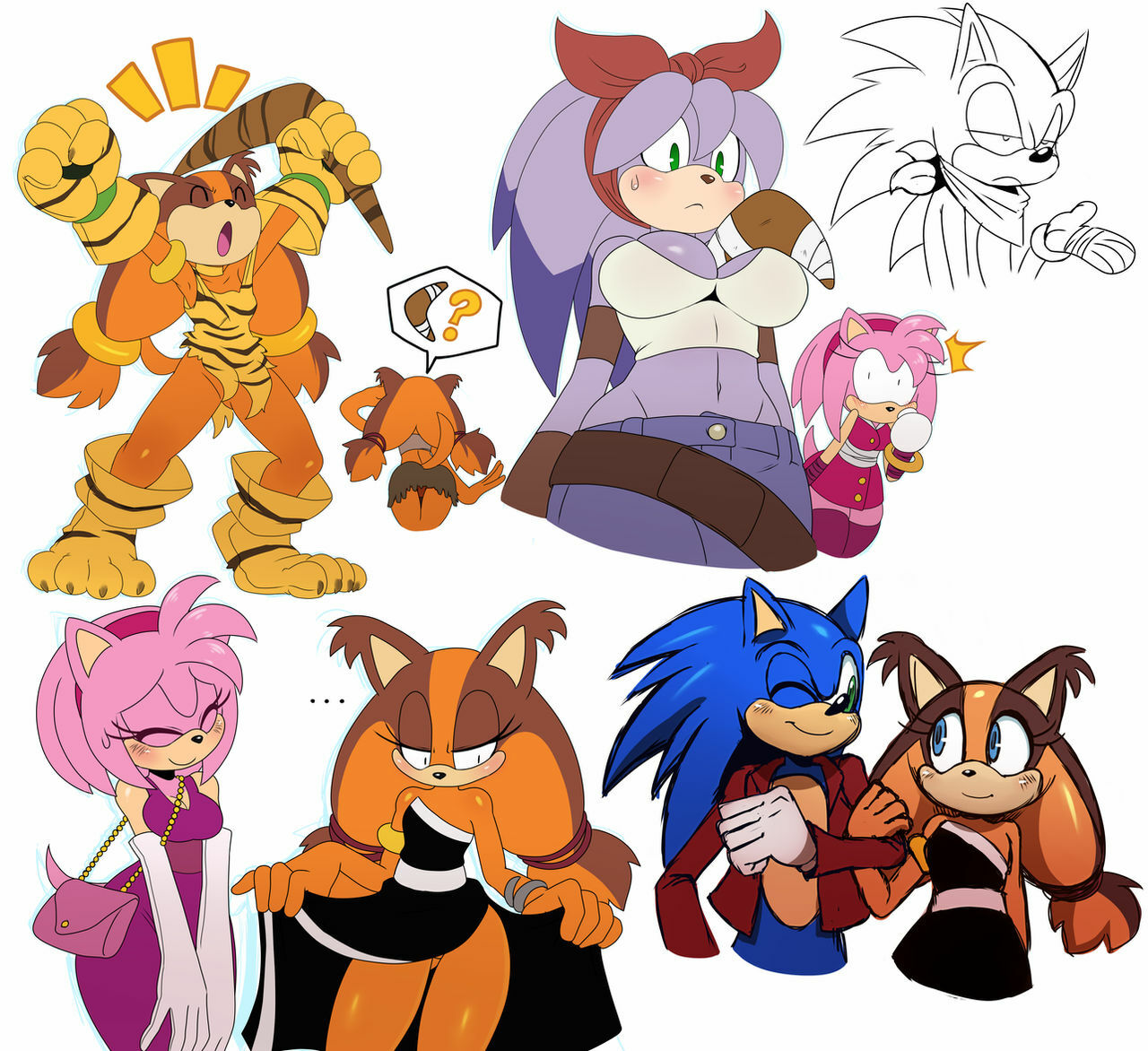 1370 Suggestive Artistss2sonic Amy Rose Perci The Bandicoot Sonic The Hedgehog Sticks 9234