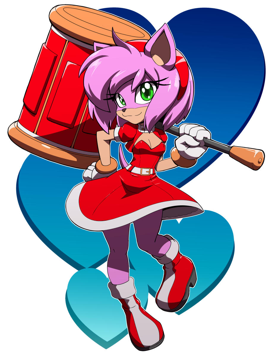 Safe Artist Kojiro Brushard Amy Rose Piko Piko Hammer Redesign Art Mobius Social