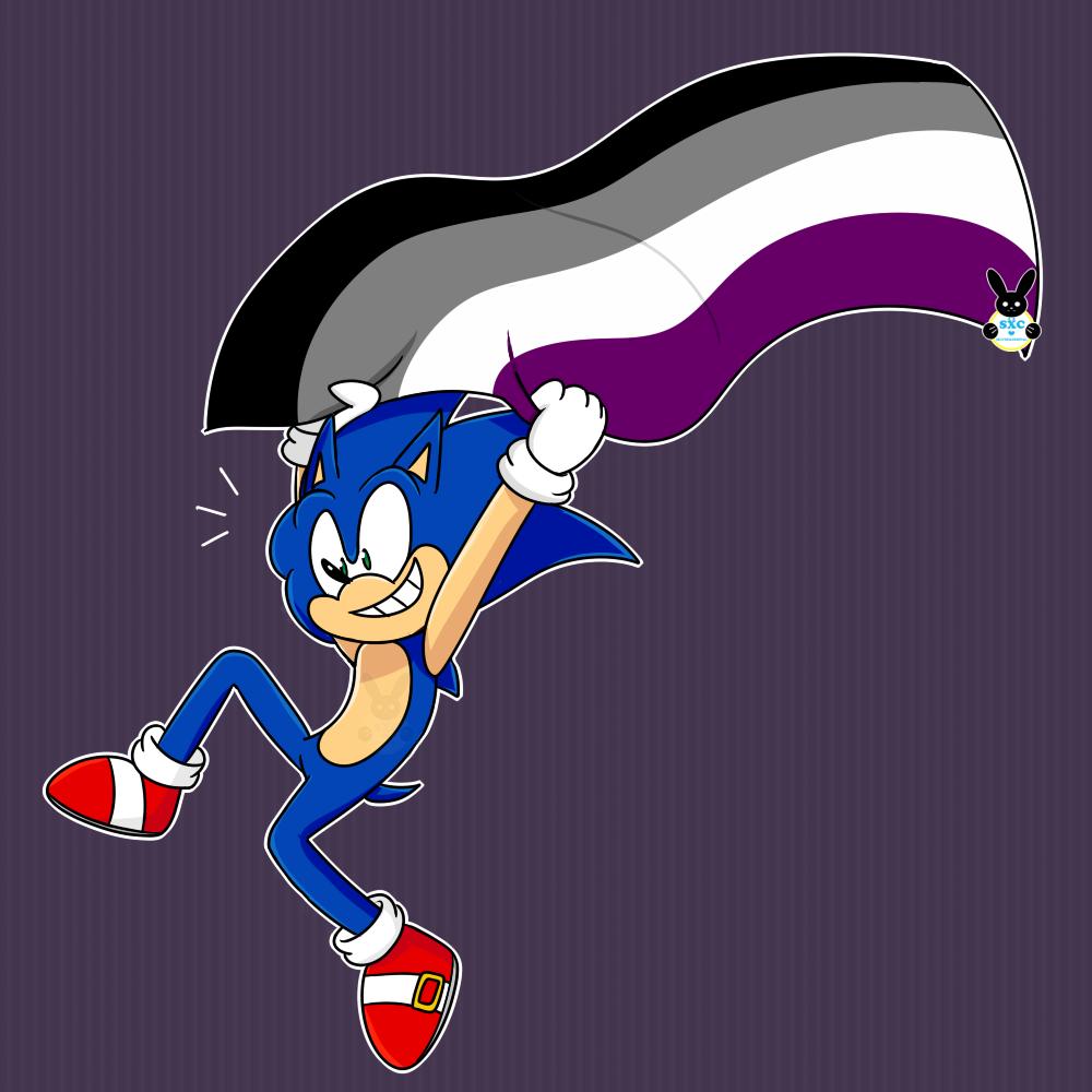 3435 Safe Artistsilverxcristal Sonic The Hedgehog Hedgehog Asexual Pride Clenched Teeth
