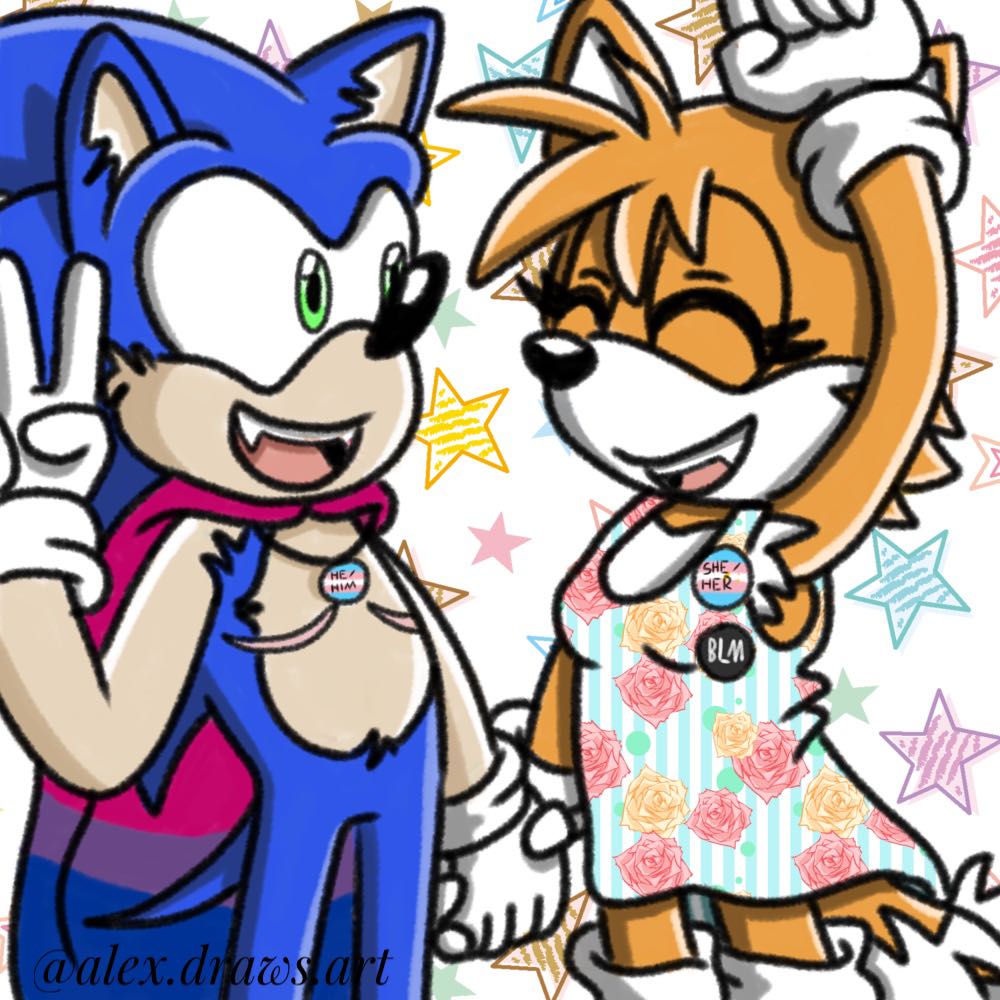 Safe Artist Scrapyardrat Miles Tails Prower Sonic The Hedgehog Fox Hedgehog