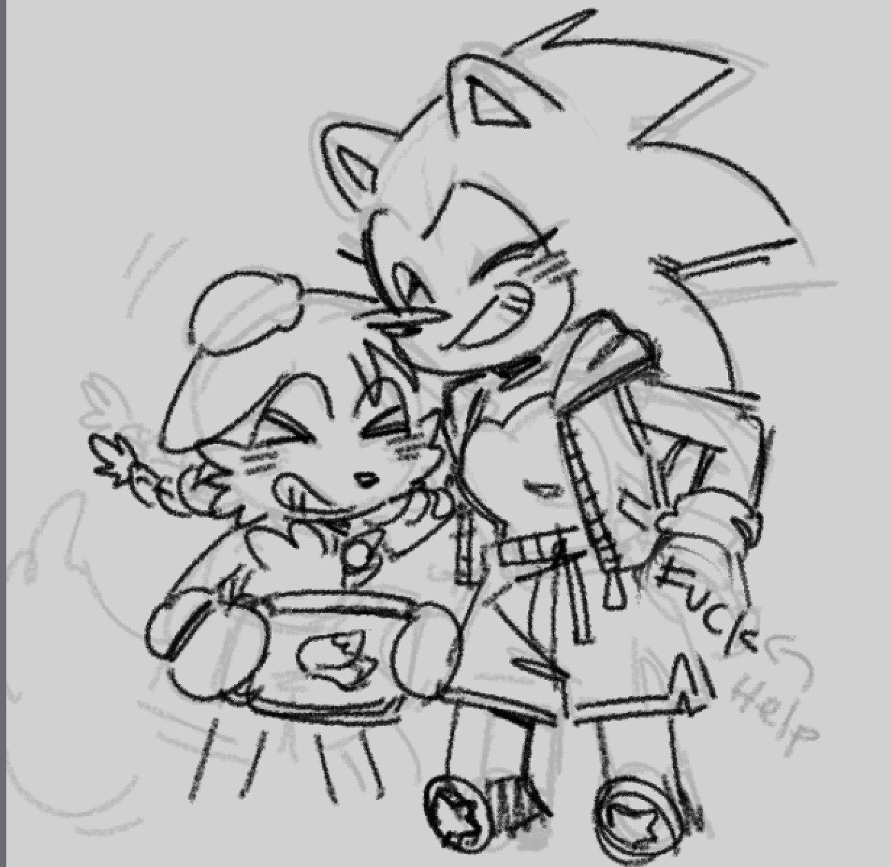 9760 Safe Artistbl00doodle Miles Tails Prower Sonic The Hedgehog Blushing Cute Duo 0644