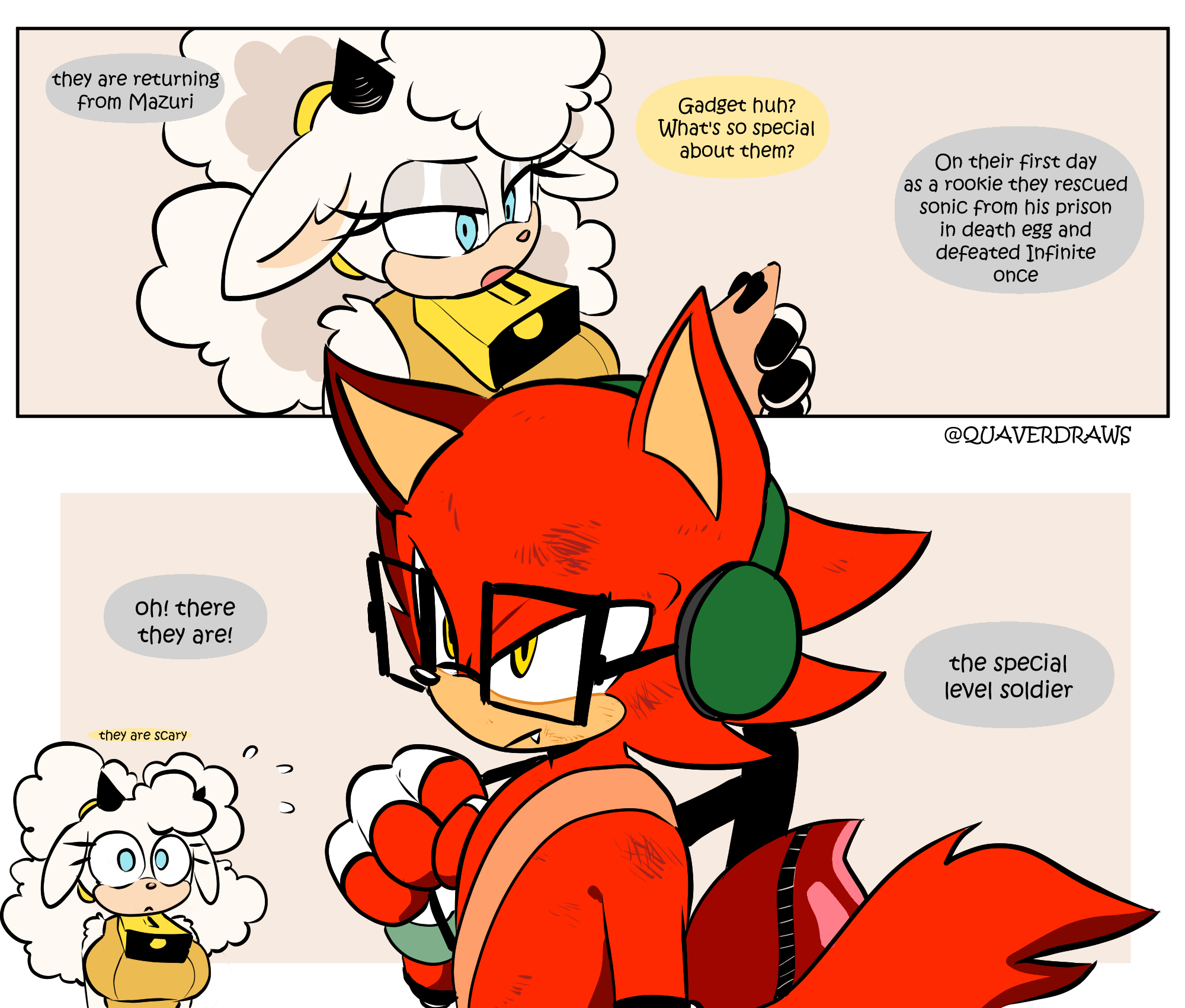 #41147 - safe, artist:quaverdraws, gadget the wolf, lanolin the sheep